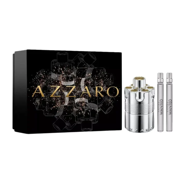 Azzaro Wanted 3 pcs Gift Set Eau de Parfum EDP Spray for Men 3.4oz 100ml - UPC: 3614274101461